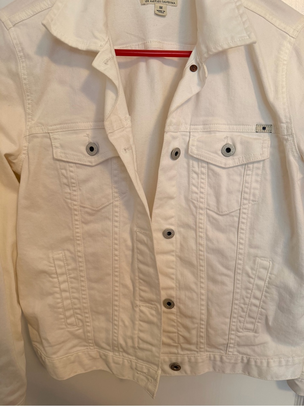 Lucky Brand White Denim Jacket | Women’s Medium | Classic Trucker - Picture 3 of 5